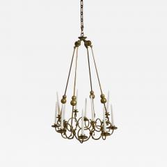 Bronze and brass 12 candles ceiling lamp 19th c  - 4702086