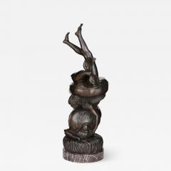Bronze figurative sculpture of Amor with a dolphin - 1494349