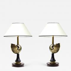 Bronze shell pair of table lamps - 863413