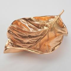 Bronze teak leaf bowl - 1233736