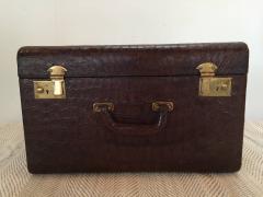 Brown Alligator Travel Trunk - 1367654