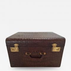 Brown Alligator Travel Trunk - 1367797