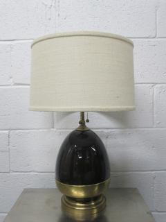 Brown Ceramic and Brass Lamp - 1920776