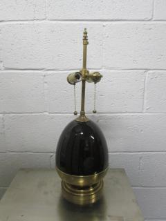 Brown Ceramic and Brass Lamp - 1920777