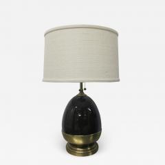 Brown Ceramic and Brass Lamp - 1921114
