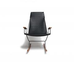 Brown Saltman Gerald McCabe for Brown Saltman Steel and Walnut Mid century Rocking Chair - 4734802