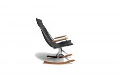 Brown Saltman Gerald McCabe for Brown Saltman Steel and Walnut Mid century Rocking Chair - 4734804