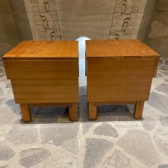 Brown Saltman John Keal for Brown Saltman Clubby Nightstands Blonde Mahogany Brass 1950s - 2142452