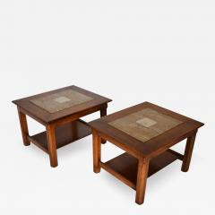 Brown Saltman Matched Pair of Stone Inlayed End Tables from Brown Saltman - 1857837