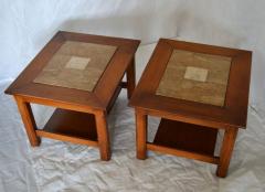 Brown Saltman Matched Pair of Stone Inlayed End Tables from Brown Saltman - 572740