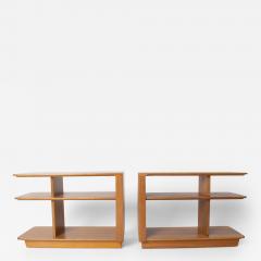 Brown Saltman Pair of Brown Saltman Three Tier Side Table - 4426653