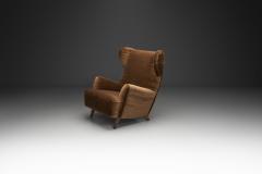 Brown Upholstered Wingback Armchair Europe Mid 20th Century - 4784934