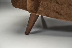 Brown Upholstered Wingback Armchair Europe Mid 20th Century - 4784946