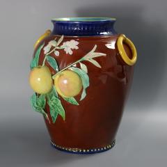 Brown Westhead Moore and Co Majolica Peaches Vase - 4373263