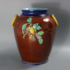 Brown Westhead Moore and Co Majolica Peaches Vase - 4373266