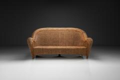 Brown Woven Wicker Sofa Italy Mid 20th Century - 4515718