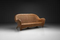 Brown Woven Wicker Sofa Italy Mid 20th Century - 4515719