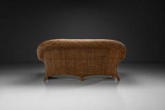 Brown Woven Wicker Sofa Italy Mid 20th Century - 4515720