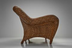 Brown Woven Wicker Sofa Italy Mid 20th Century - 4515722