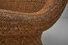 Brown Woven Wicker Sofa Italy Mid 20th Century - 4515726