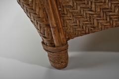 Brown Woven Wicker Sofa Italy Mid 20th Century - 4520578