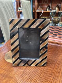 Brown and Black Chevron Striped Horn Style Photo Frame - 4371624