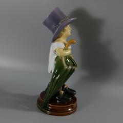 Brownfield Majolica Figure of a Child Titled PAPA - 3011874