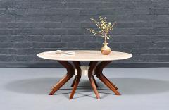 Broyhill Brasilia Cathedral Coffee Table w Roman Travertine Top - 4606907