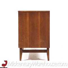 Broyhill Brasilia Mid Century Walnut and Brass 9 Drawer Lowboy Dresser - 3688094