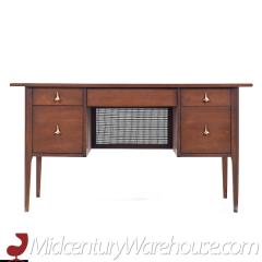 Broyhill Brasilia Mid Century Walnut and Brass Desk - 3694613