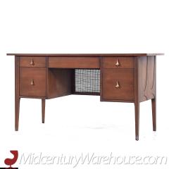 Broyhill Brasilia Mid Century Walnut and Brass Desk - 3694614