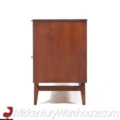 Broyhill Brasilia Mid Century Walnut and Brass Lowboy Dresser - 3688100