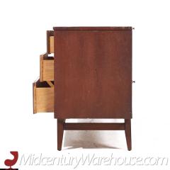 Broyhill Brasilia Mid Century Walnut and Brass Lowboy Dresser - 3688101