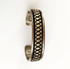 Bruce Morgan Navajo Dine silver and gold bracelet by Bruce Morgan - 4095147