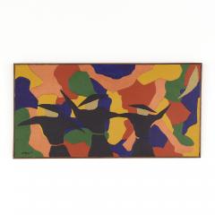 Bruce Myers Mid Century Signed Abstract Original Oil On Canvas Painting - 3695695