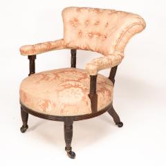 Bruce Talbert Bruce Talbert Gillows Aesthetic Movement rosewood armchair with pink upholstery - 4182704