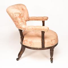 Bruce Talbert Bruce Talbert Gillows Aesthetic Movement rosewood armchair with pink upholstery - 4182705