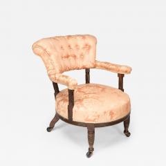 Bruce Talbert Bruce Talbert Gillows Aesthetic Movement rosewood armchair with pink upholstery - 4186674