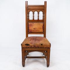 Bruce Talbert Bruce Talbert a Gothic Revival Tall Back Oak Chair with the Original Upholstery - 4182715