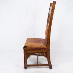 Bruce Talbert Bruce Talbert a Gothic Revival Tall Back Oak Chair with the Original Upholstery - 4182716