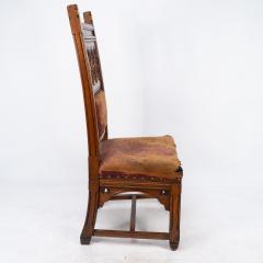 Bruce Talbert Bruce Talbert a Gothic Revival Tall Back Oak Chair with the Original Upholstery - 4182718