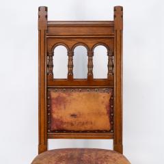 Bruce Talbert Bruce Talbert a Gothic Revival Tall Back Oak Chair with the Original Upholstery - 4182719