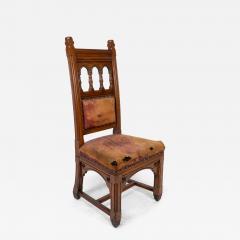 Bruce Talbert Bruce Talbert a Gothic Revival Tall Back Oak Chair with the Original Upholstery - 4186676