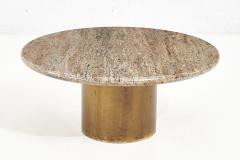 Brueton Round Brass Base Granite Top Coffee Table 1970 - 2053210