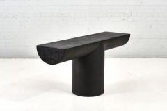 Brueton Tee Black Grasscloth Console Table by J Wade Beam 1970 - 2439358
