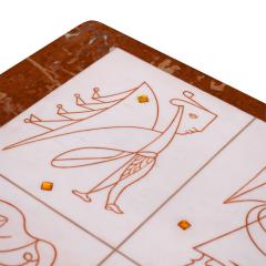 Bruno Capacci Bruno Capacci One of a Kind Coffee Table with Surrealist Figures 1950s Signed  - 4372400