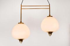 Bruno Chiarini 1950s Bruno Chiarini Double Pendant Suspension Lamp for Stilnovo - 1769706