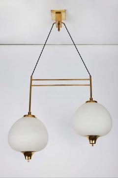 Bruno Chiarini 1950s Bruno Chiarini Double Pendant Suspension Lamp for Stilnovo - 1769712