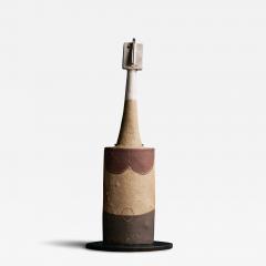 Bruno Gambone Ceramic Sculpture with Steel Base by Bruno Gambone Italy c 1990 - 4575084