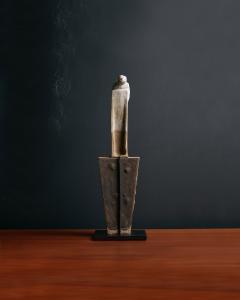 Bruno Gambone Ceramic Sculpture with Steel Base by Bruno Gambone Italy c 1990 - 4573561